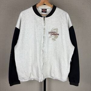 Harley Davidson 1998 Kenosha Wisconsin Two Tone XXL Full Zip Sweater